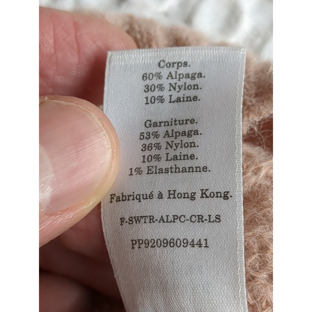 Everlane Oversized‎ Alpaca Crew Sweater Sz XS Peach Orange - Picture 9 of 9